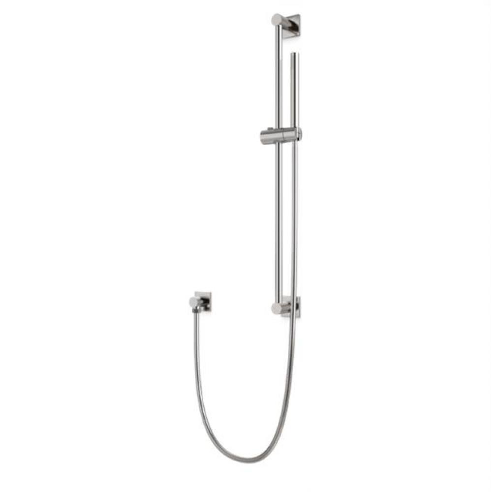 Square Slidebar Kit with Separate Water Outlet and Microphone Hand Shower Brushed Nickel