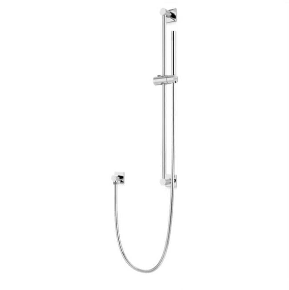 Square Slidebar Kit with Separate Water Outlet and Microphone Hand Shower Chrome