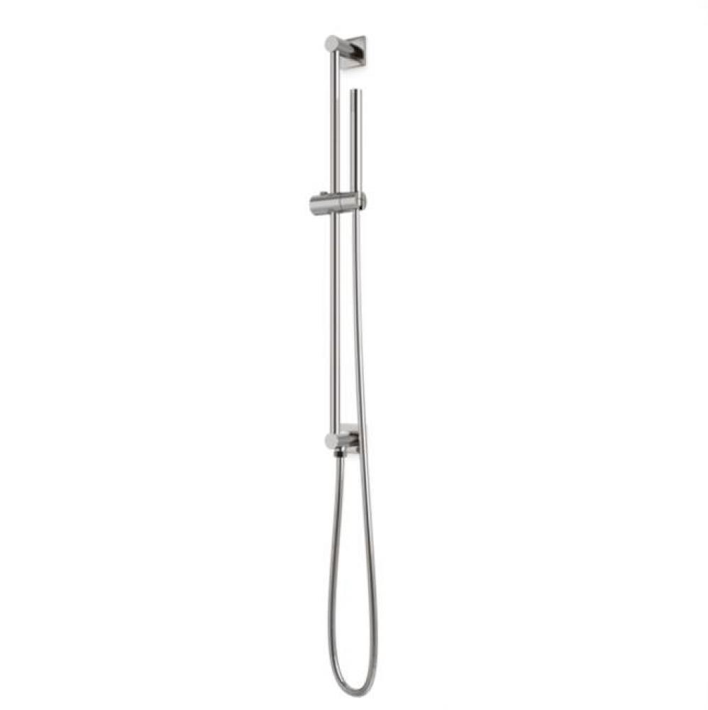 Square Slidebar Kit with Integrated Water Outlet and Microphone Hand Shower Brushed Nickel