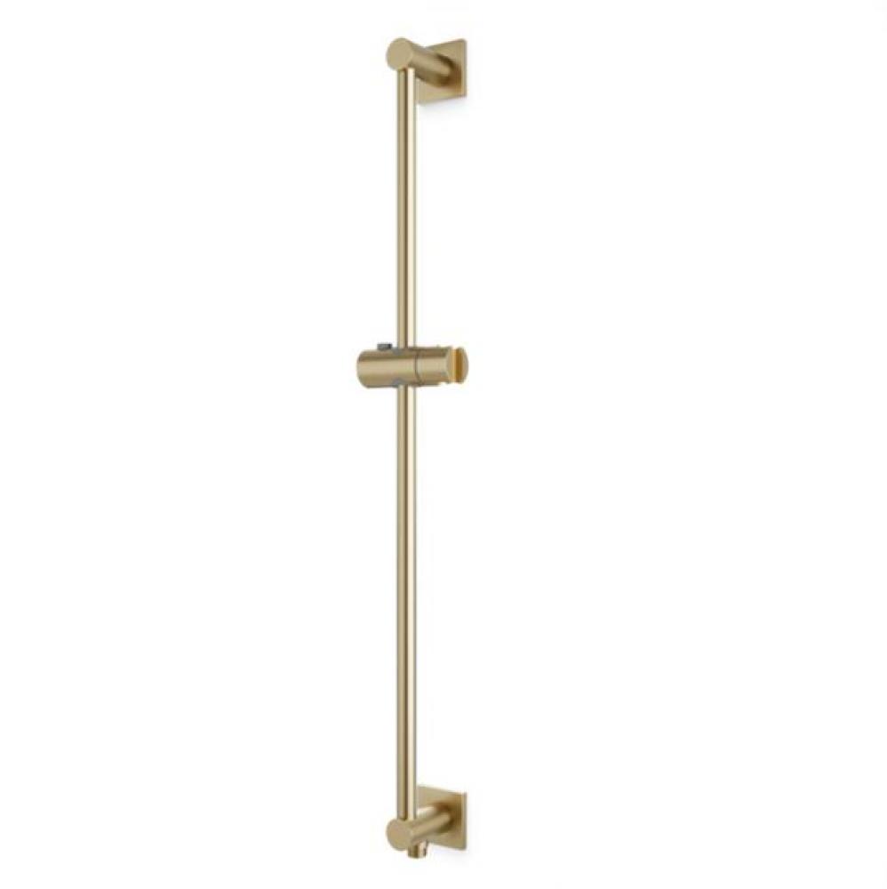 Slidebar with Integrated Water Connection Square Escutcheons Satin Brass