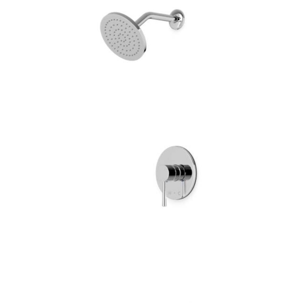 Trova Round Pressure Balance Shower Trim Kit with Rain Head Chrome