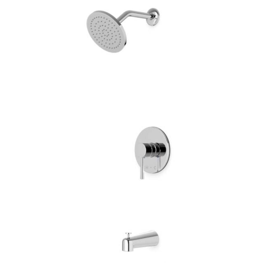 Trova Round Pressure Balance Tub / Shower Trim Kit with Rain Head Chrome