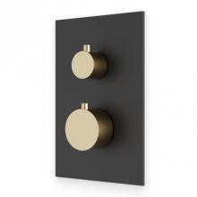 Artos F903B-60TKSBB - Square & Round Thermostat with 3-Way Diverter & Off Position Trim Kit Satin Brass/Matte Bl