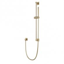 Artos F907-85SB - Square Slidebar Kit with Separate Water Outlet and Microphone Hand Shower Satin Brass