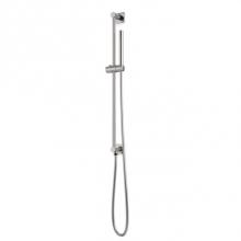 Artos F907-86BN - Square Slidebar Kit with Integrated Water Outlet and Microphone Hand Shower Brushed Nickel