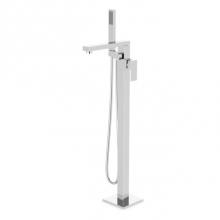 Artos FS520TKCH - Trova Square Floor Mount Tub Filler Trim Kit with Hand Held Shower Chrome