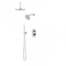 Artos PS108CH - Opera Round Thermostatic Shower Trim Kit with Wall Mount Shower Head, Ceiling Mount Shower Head, H