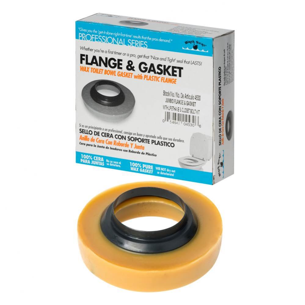 JUMBO FLANGE & GASKET  WITH URETHANE WITH 1/4'' X 3-1/2'' CLOSET BOLT