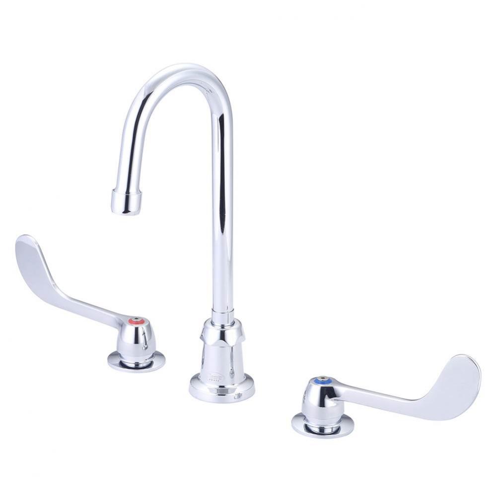 Kitchen-Widespread 6'' Wrist Hdl 4-3/32'' Gooseneck Rigid/Swivel Spt-Pc