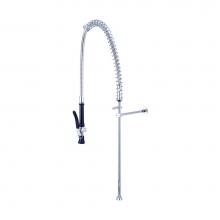 Central Brass 640 - Pre-Rinse-24'' Quick Install Riser W/ Spring Guide 44'' Flex Sst Hose Universa