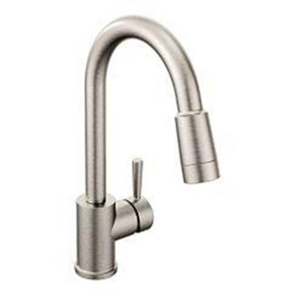 Classic stainless one-handle pulldown kitchen faucet