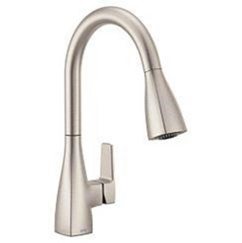 Spot resist stainless one-handle high arc pulldown kitchen faucet