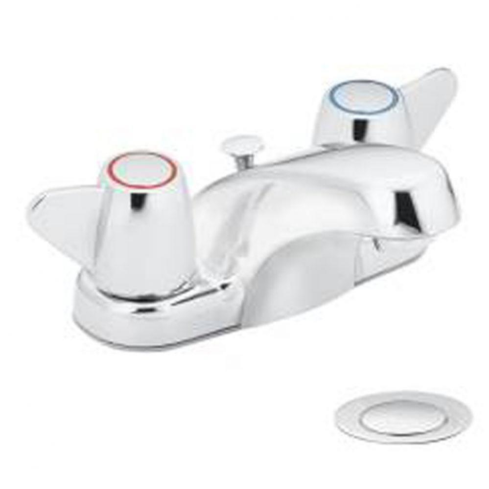 Chrome two-handle bathroom faucet