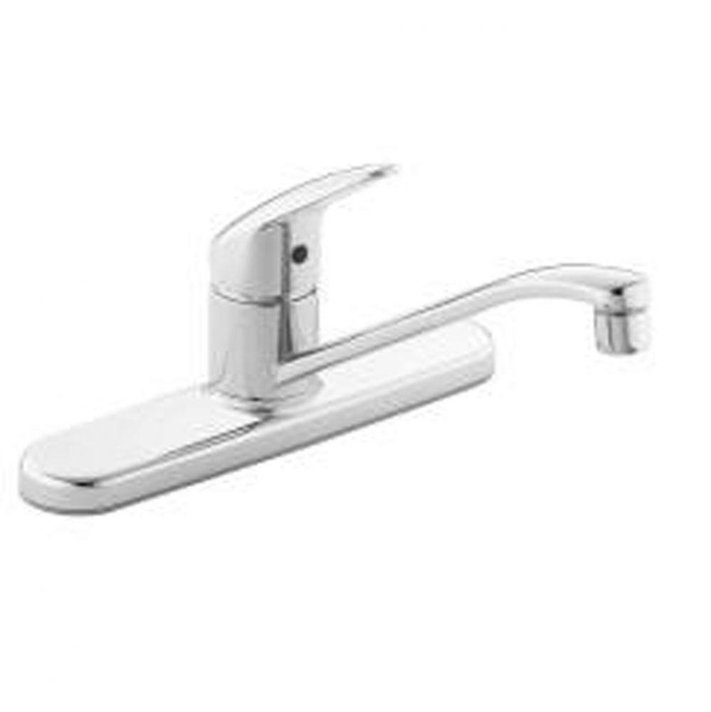 Chrome one-handle kitchen faucet