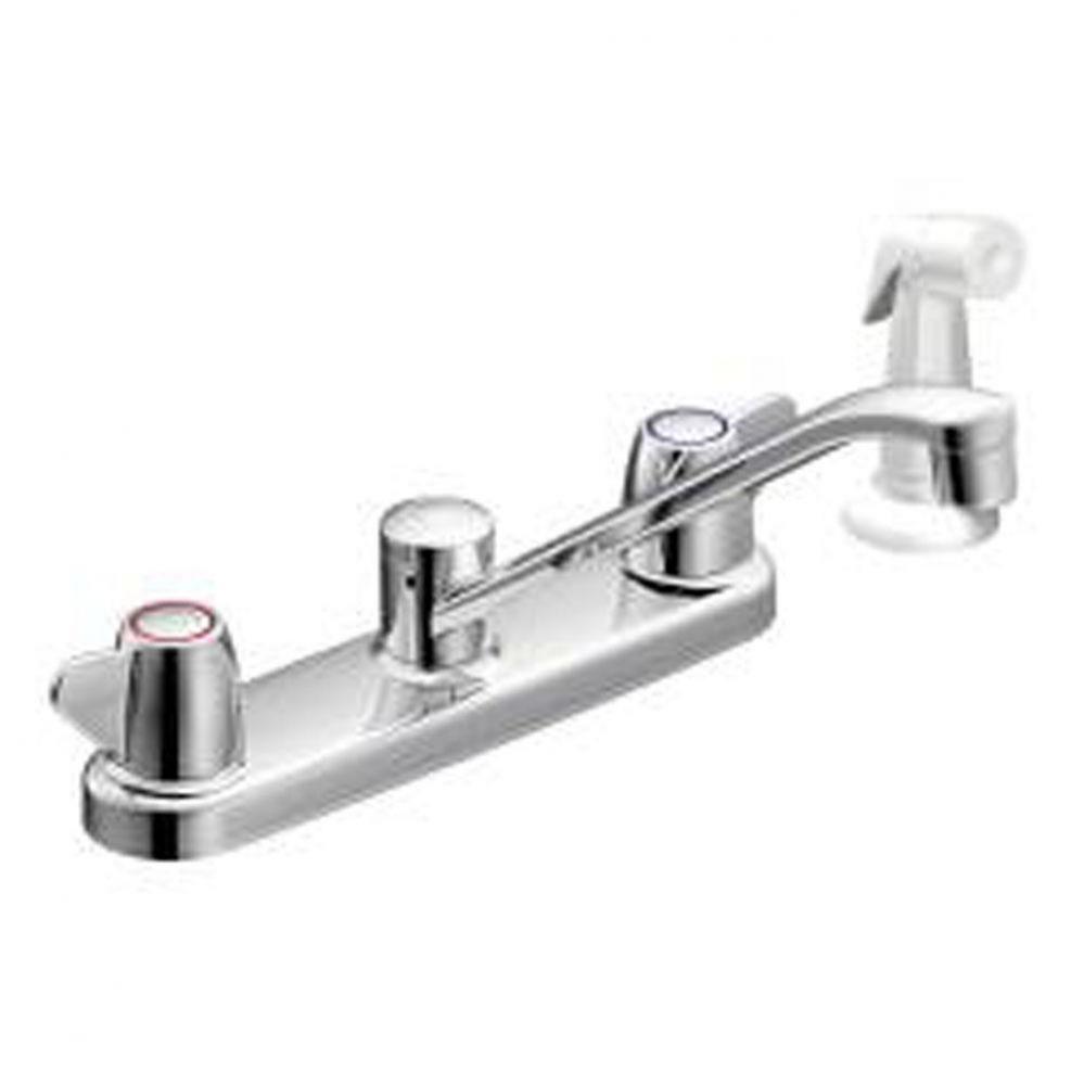 Chrome two-handle kitchen faucet