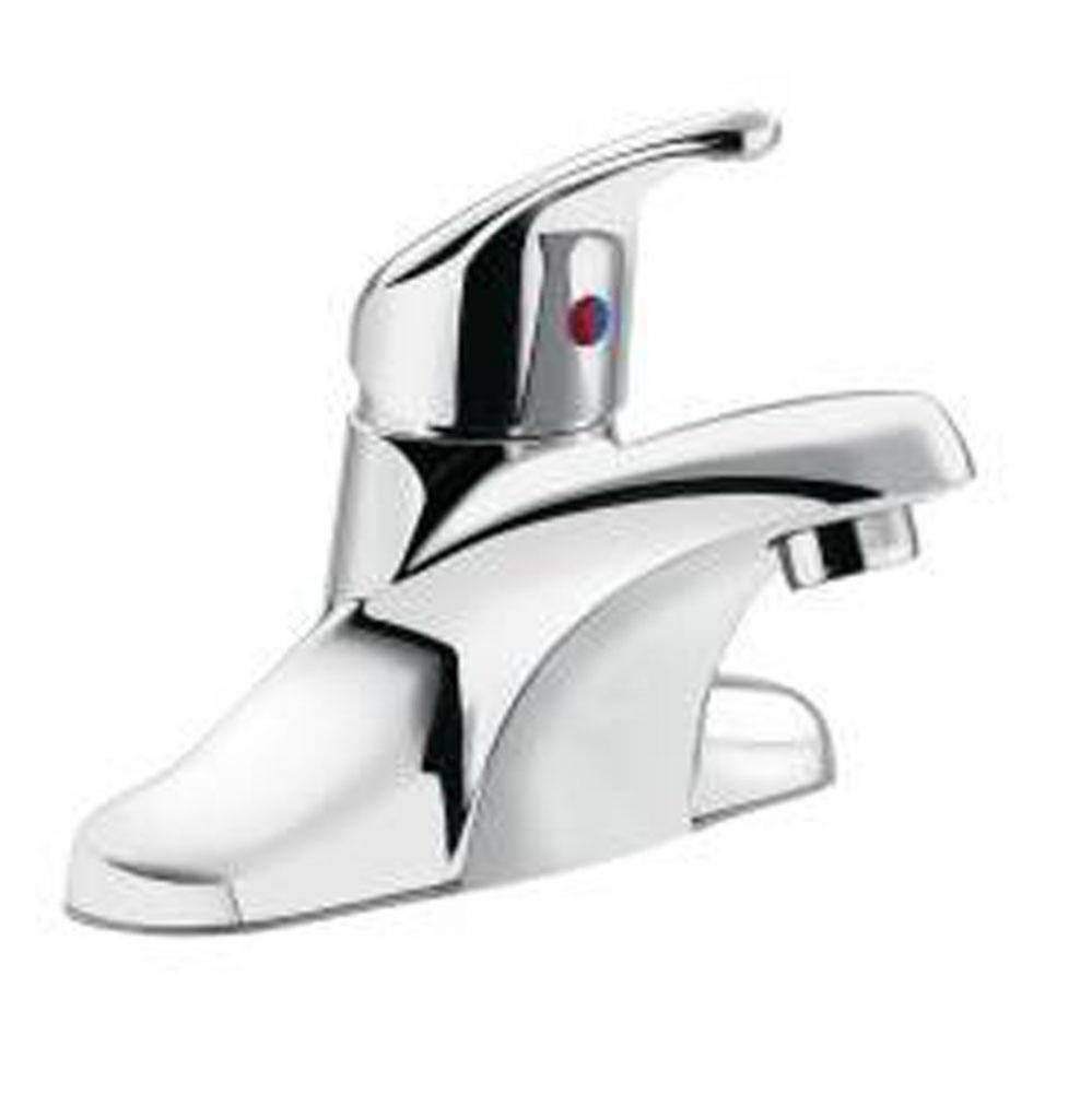 Chrome one-handle bathroom faucet