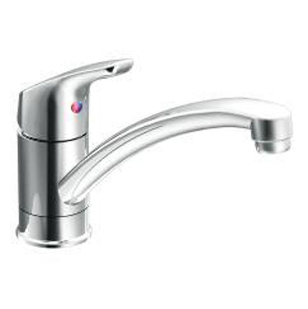 Chrome one-handle kitchen faucet