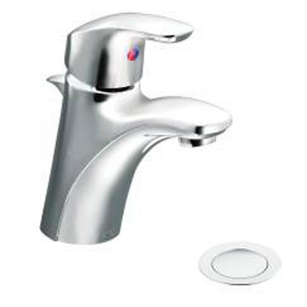 Chrome one-handle bathroom faucet