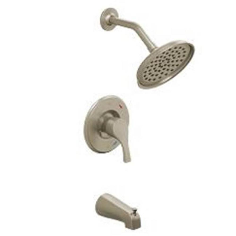 Brushed nickel cycling tub/shower