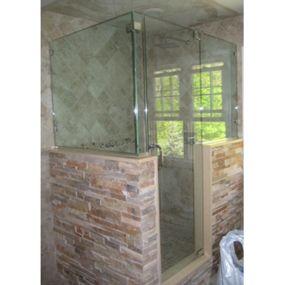 GGP-1632BB Door & Adjacent Side Panels 90 Degree Buttress Return Panel, Chrome Finis