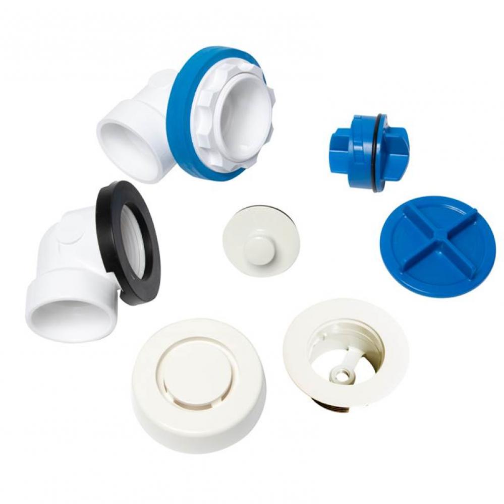 True Blue Pvc Half Kit, Push Pull , W/ Test, Wh, Spud