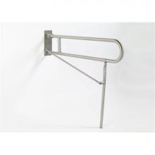 Elcoma 97-2242GWLEG - 1.25'' Dia. Flip Up Safety Rails W/ Leg Support & Ss Wall Bracket - Friction Hinge