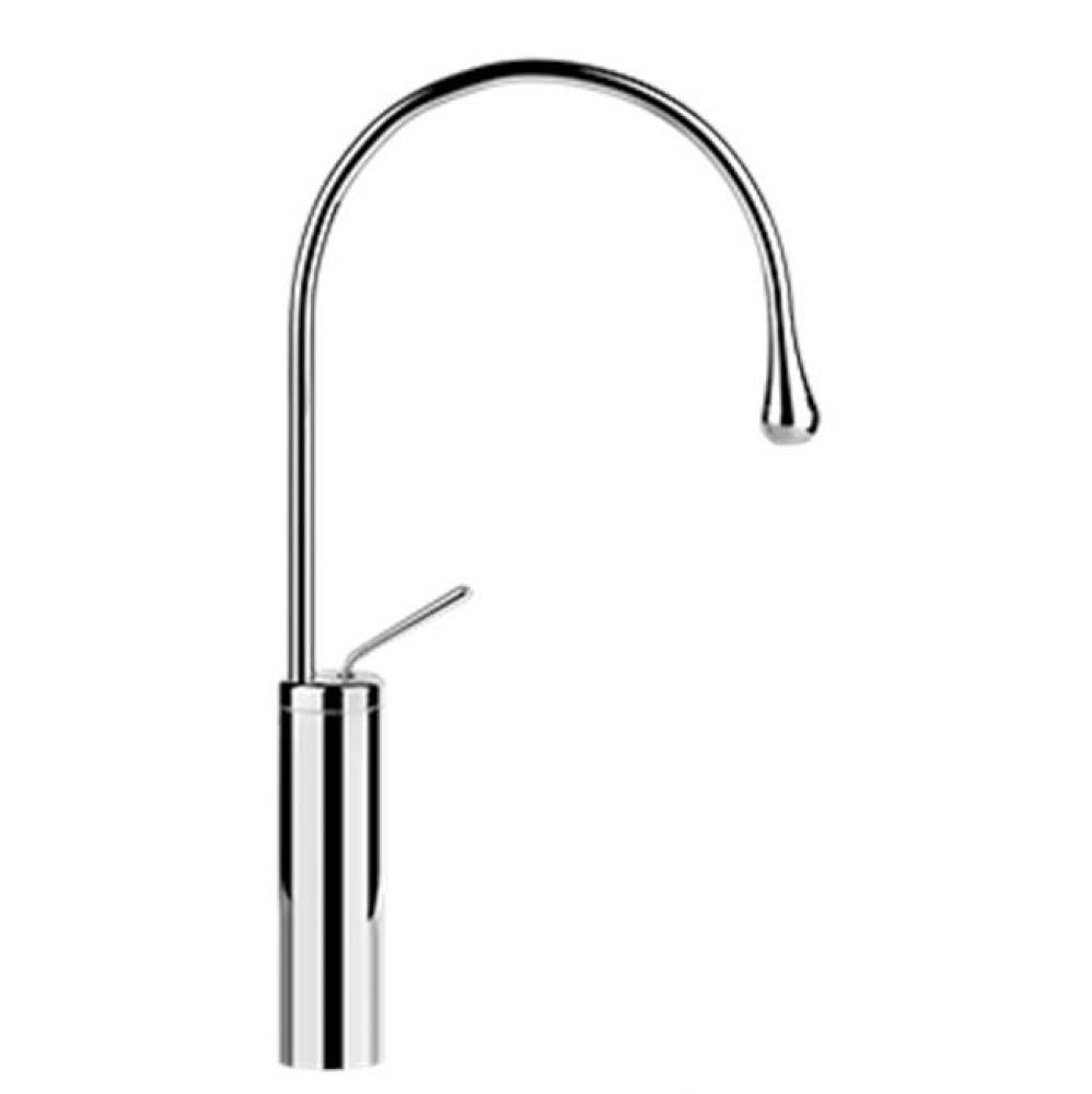 Tall single lever washbasin mixer without pop-up assembly