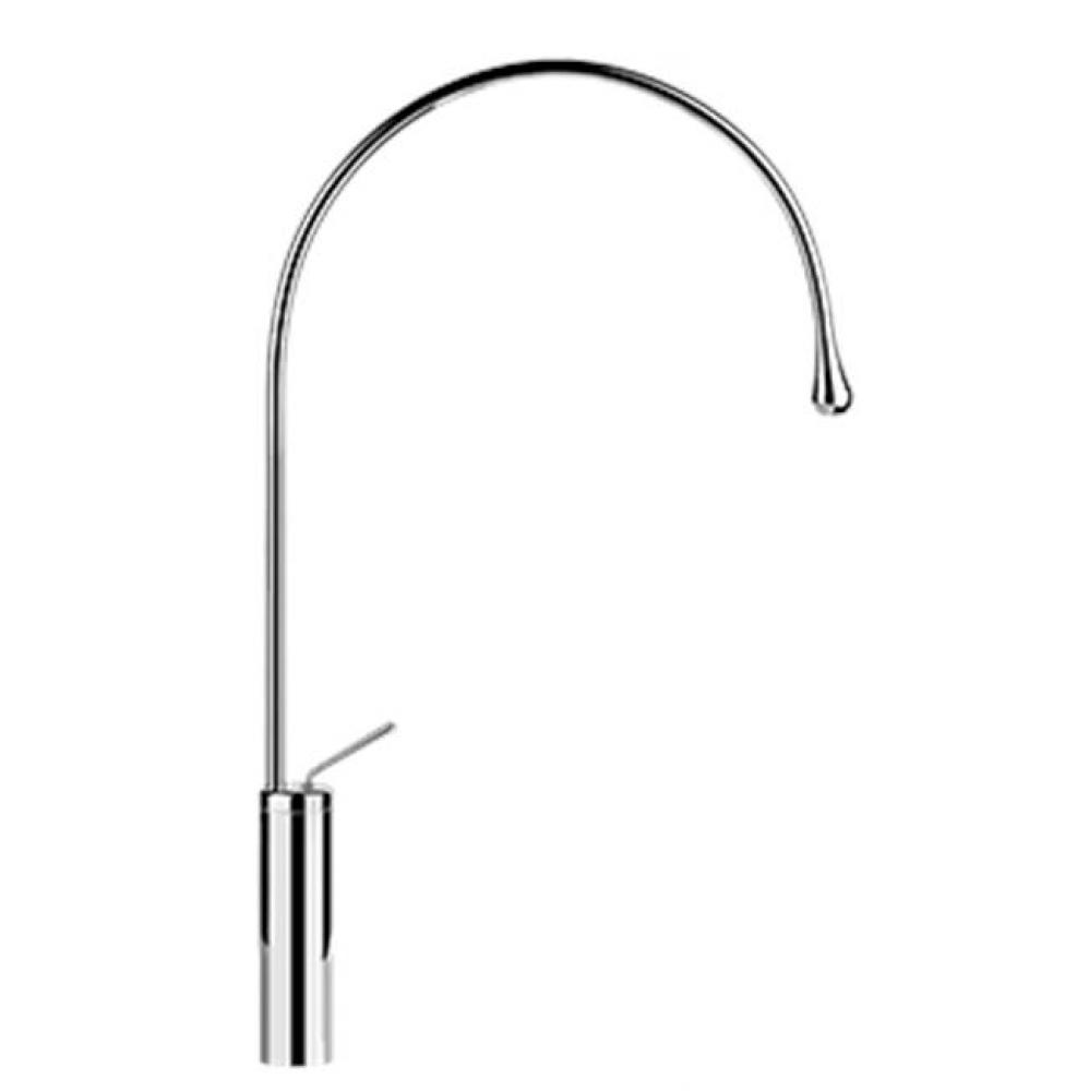 Tall single lever washbasin mixer without pop-up assembly