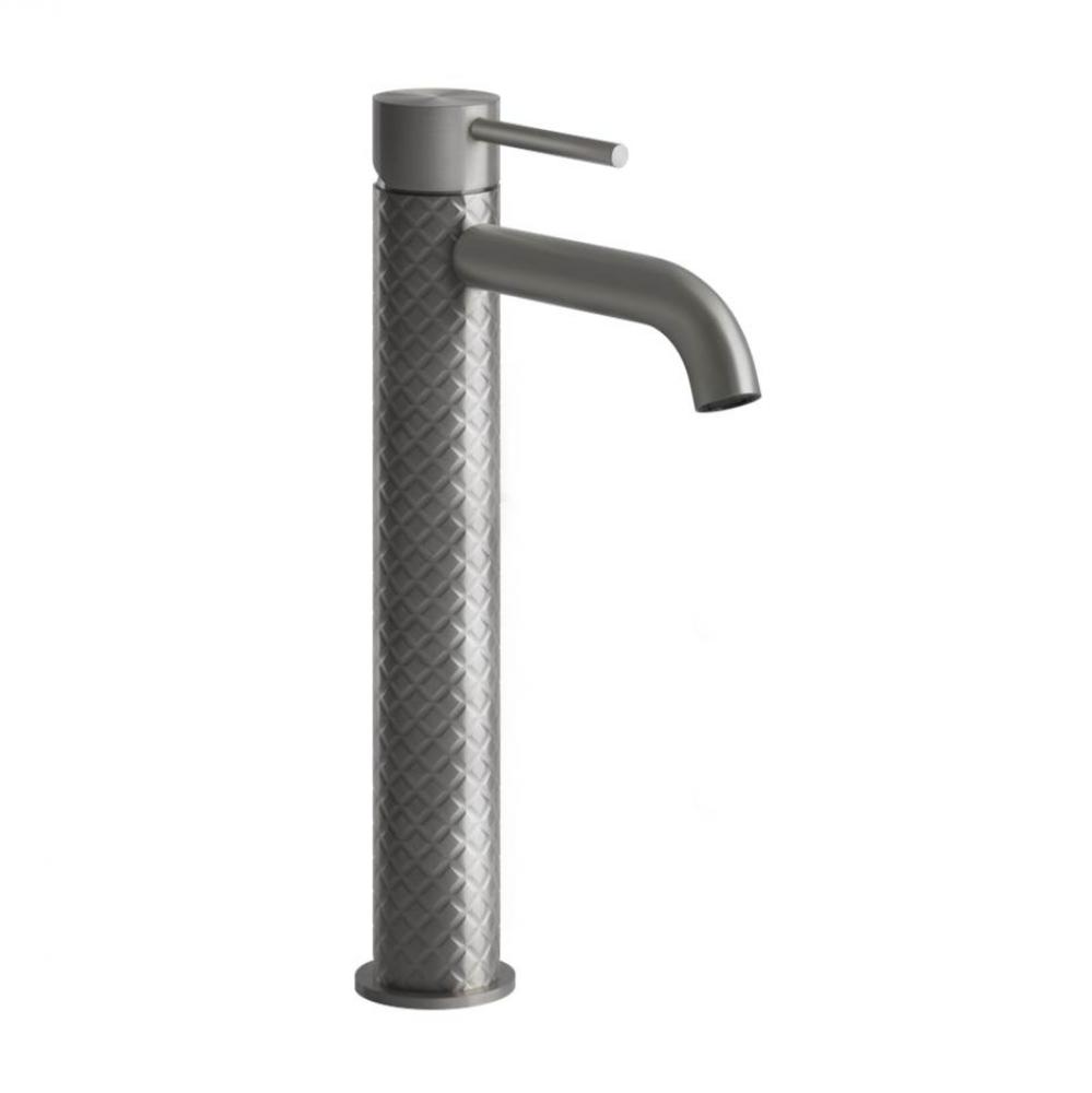 Tall single lever washbasin mixer without pop-up assembly