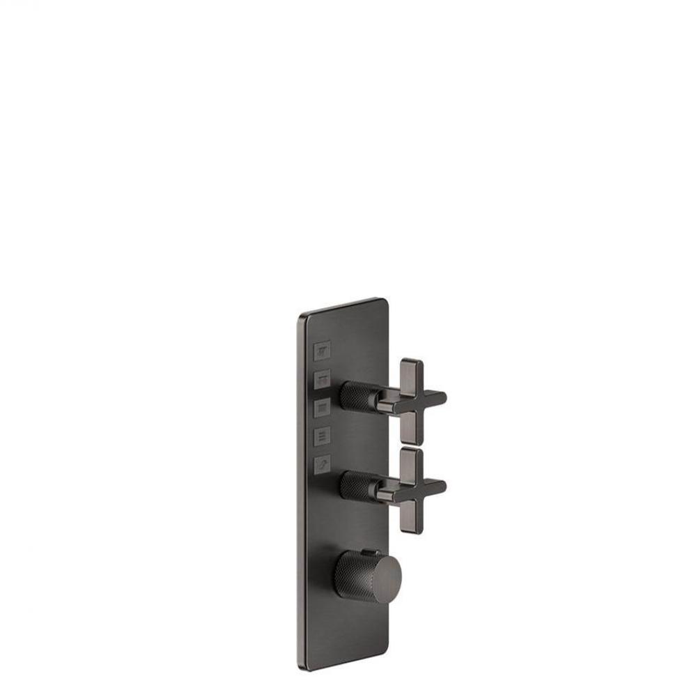 TRIM PARTS ONLY External parts for 5-way thermostatic diverter with volume control - Cross Handles