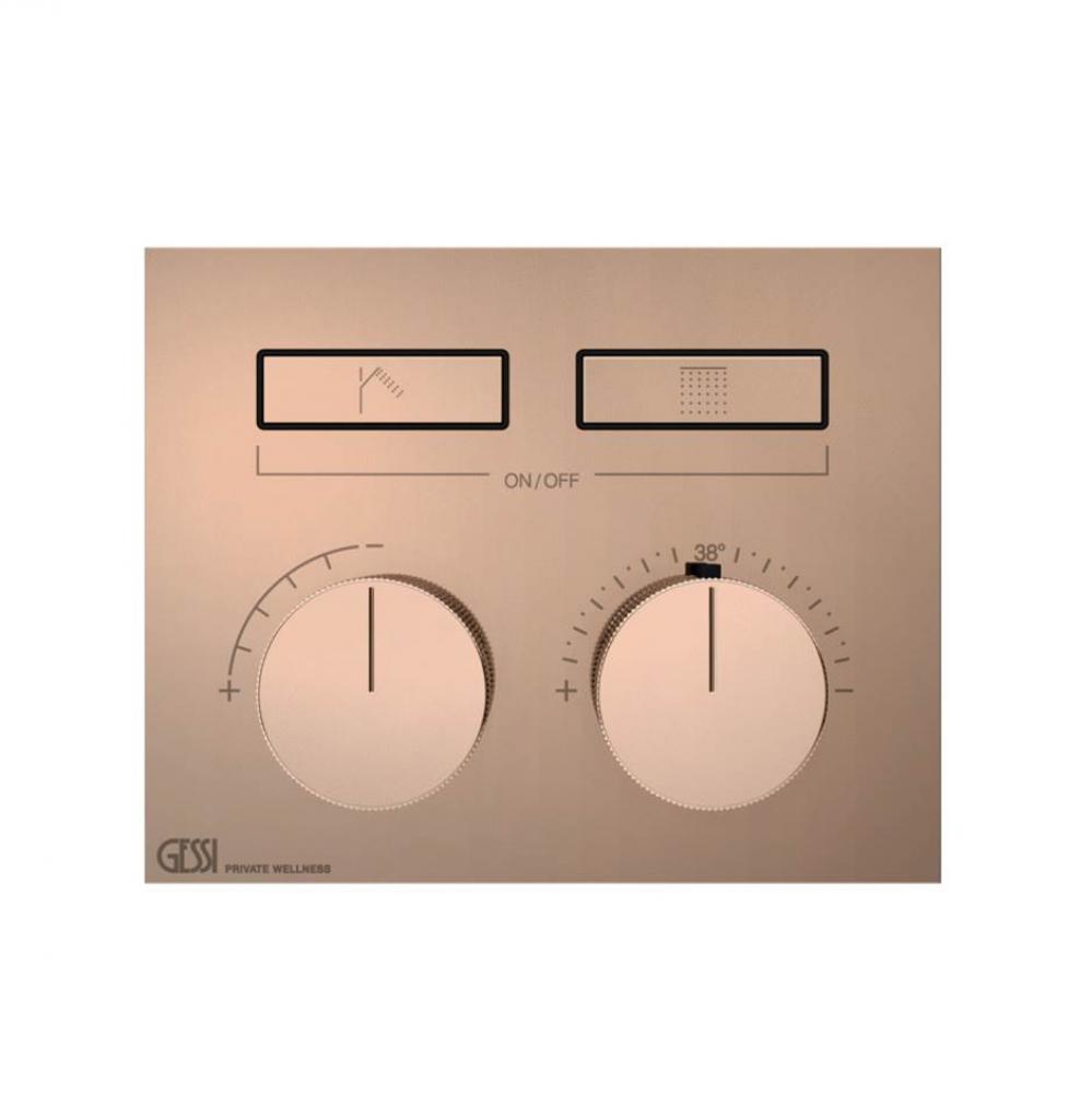 TRIM PARTS ONLY External parts for thermostatic mixer for two functions, with push-button on/off c