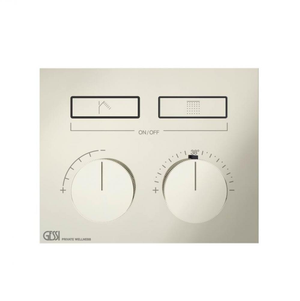 TRIM PARTS ONLY External parts for thermostatic mixer for two functions, with push-button on/off c