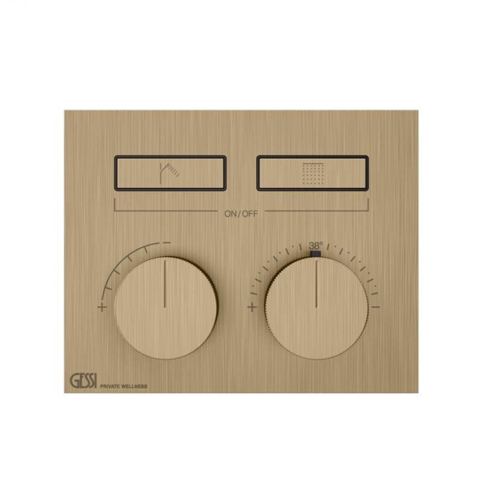 TRIM PARTS ONLY External parts for thermostatic mixer for two functions, with push-button on/off c