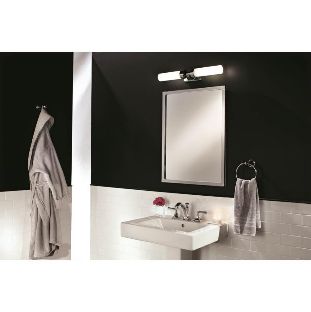 24'' x 30'' Satin Chrome Park Ave Framed Mirrored Medicine Cabinet - 4 Inch De