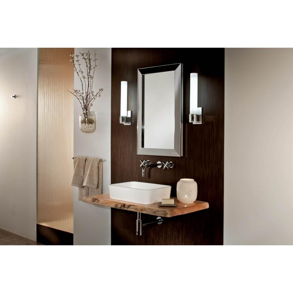 20'' x 36'' Satin Chrome Soho Framed Mirrored Medicine Cabinet - 6 Inch Deep