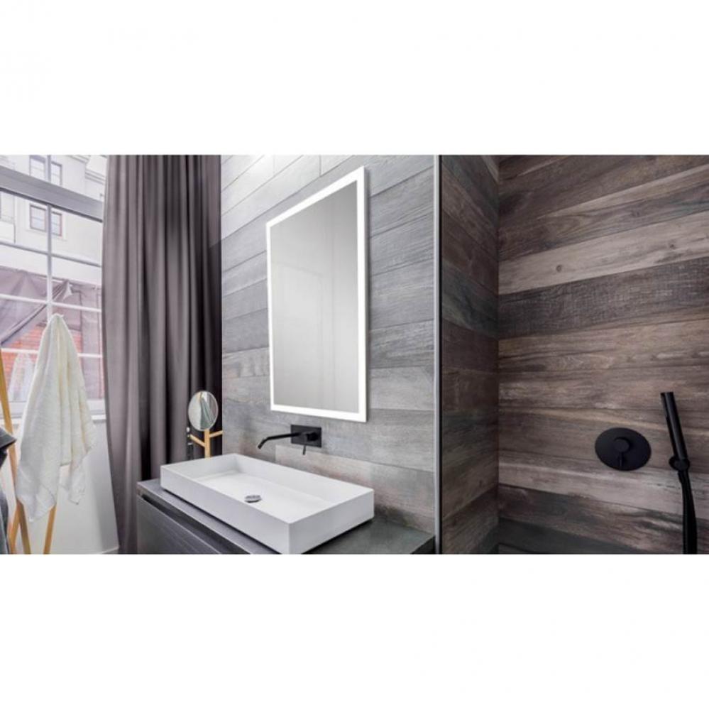 Frameless Illuminated Mirror with Defogger, 36'' x 36''