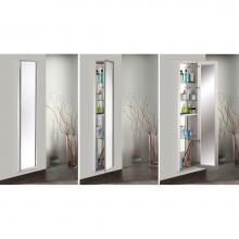 GlassCrafters GC1672-6-SC-PA-FM-OB-R - 16'' x 72'' Satin Chrome Full Length Park Avenue Framed Mirrored Cabinet - 6 I