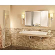 GlassCrafters GC1672-4-SC-BM - 16'' x 72'' Satin Chrome Full Length Beveled Mirrored Cabinet - 4 Inch Deep