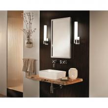 GlassCrafters GC2436-6-SC-LE-BN-ER - 24'' x 36'' Satin Chrome Lexington Framed Mirrored Medicine Cabinet - 6 Inch D