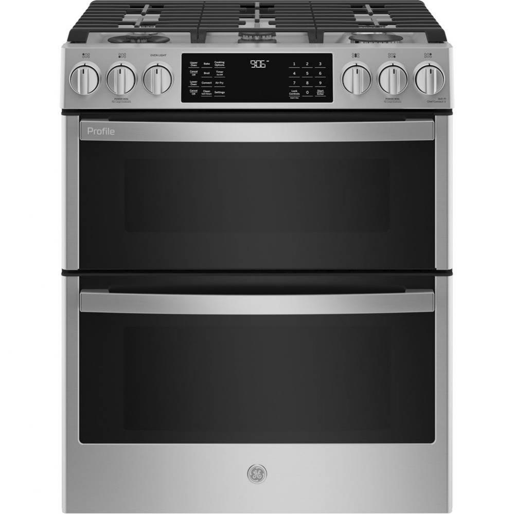 30'' Smart Slide-In Front-Control Gas Double Oven Convection Fingerprint Resistant Range