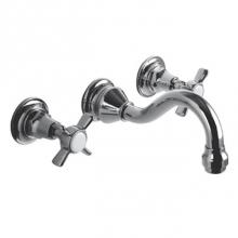Harrington Brass Works 20-777T-59-026 - Victorian Wall Mounted Widespread Lavatory Faucet.Drain Not