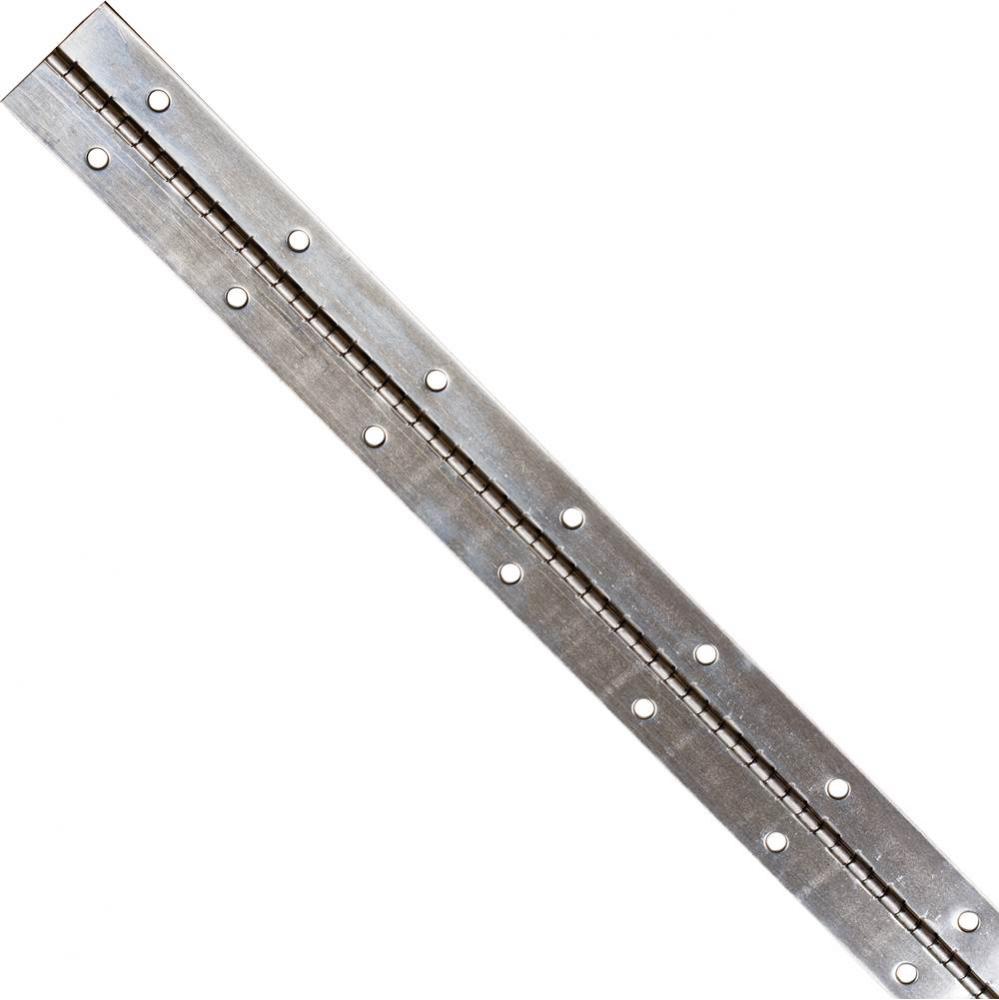 Bright Nickel 1-1/2'' 21 Gauge Steel Piano Hinge in 2 ft Length