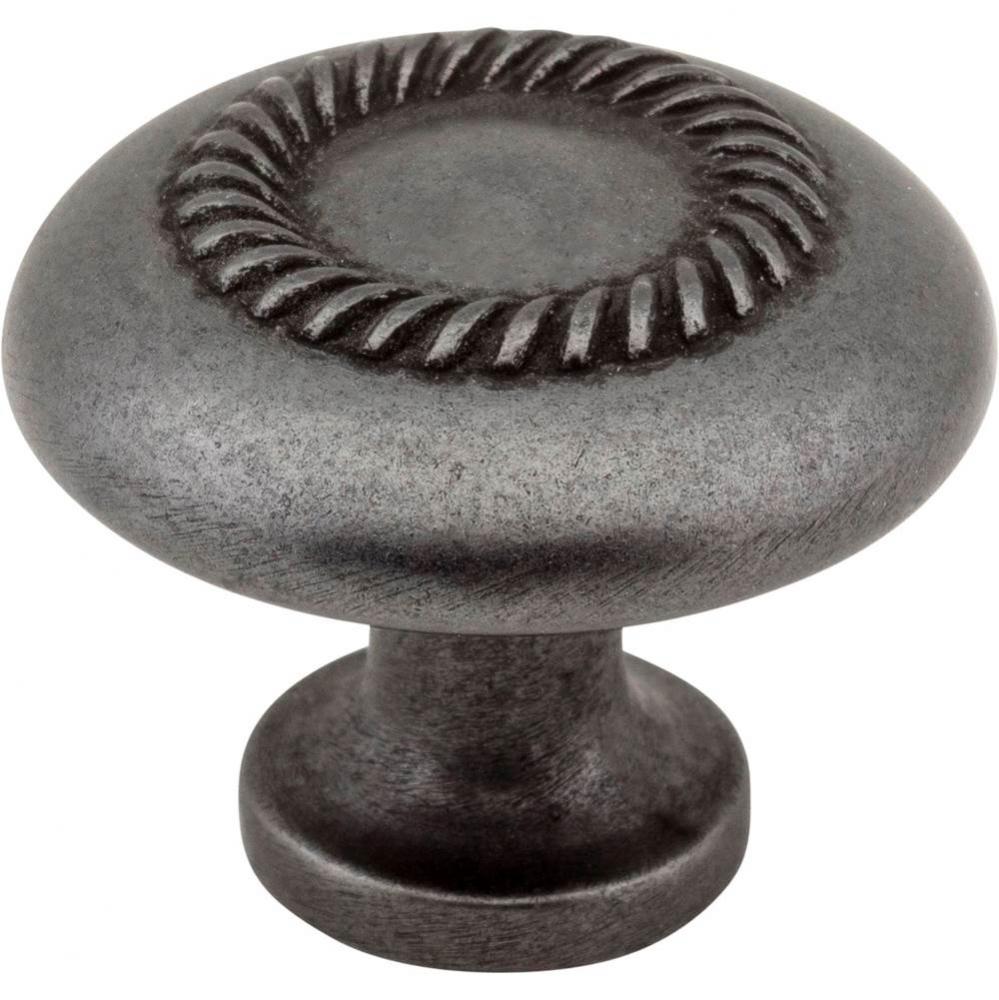 1-1/4'' Diameter Gun Metal Rope Detailed Cypress Cabinet Mushroom Knob