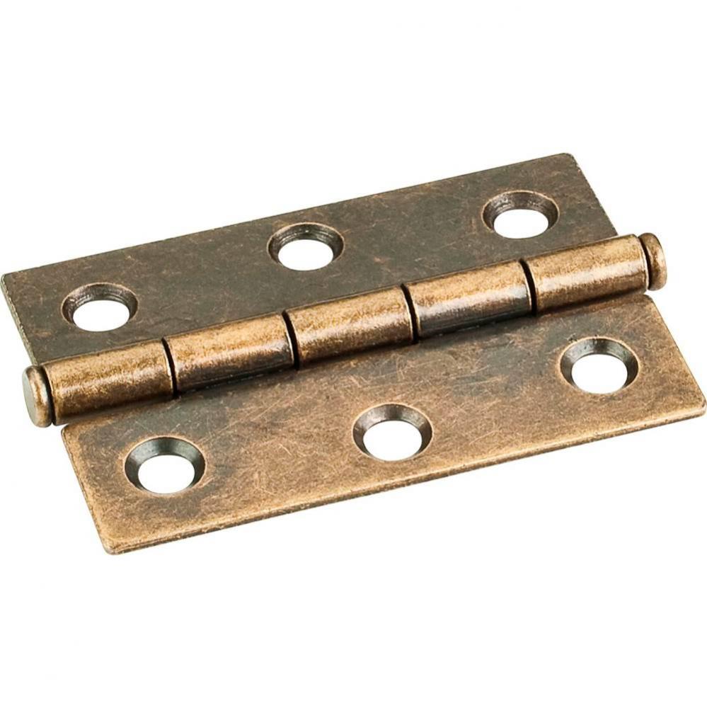 Antique Brass 2-1/2'' x 1-11/16'' Single Full Swaged Butt Hinge