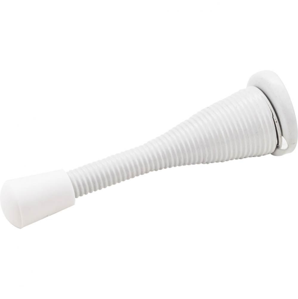 3'' Spring Door Stop with Rubber Tip - White