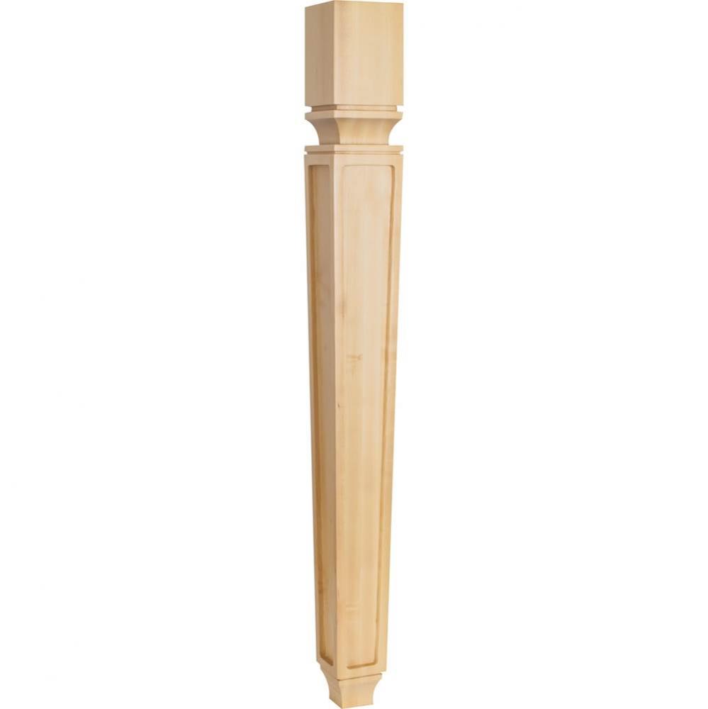 3-3/4'' W x 3-3/4'' D x 35-1/2'' H Rubberwood Tapered Square Mission