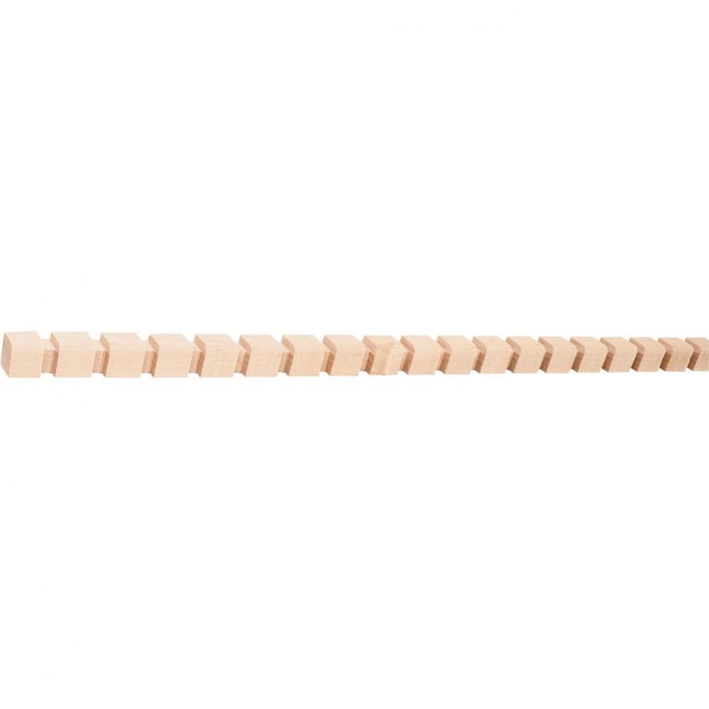 1/2'' D x 5/8'' H Hard Maple Dentil Moulding