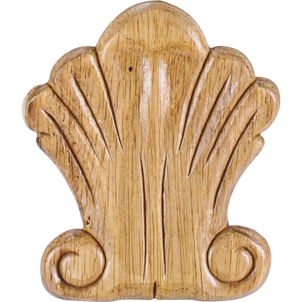 3-1/4'' W x 5/16'' D x 3-3/4'' H Rubberwood Pressed Shell Applique