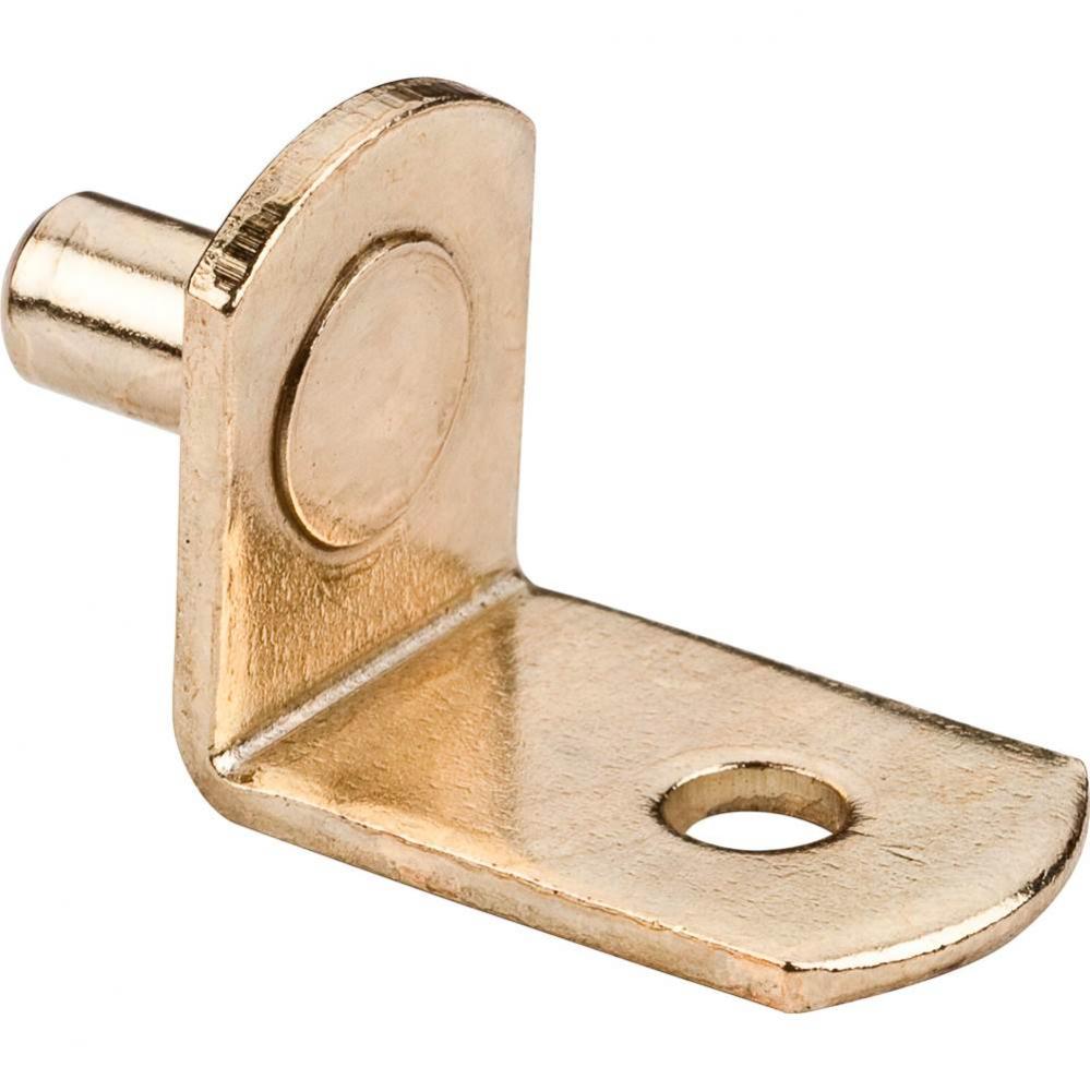 Polished Brass 5 mm Pin Angled Shelf Support with 3/4'' Arm and 1/8'' Hole - P