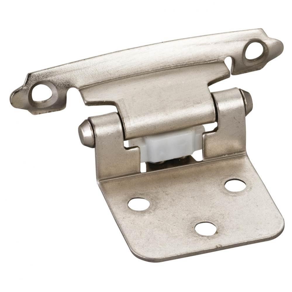 Traditional 1/2'' Overlay Hinge with Screws - Satin Nickel